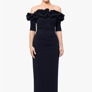Xscape Black Off-Shoulder Maxi Dress